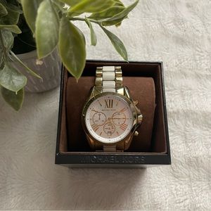 Michael Kors gold & white large face watch